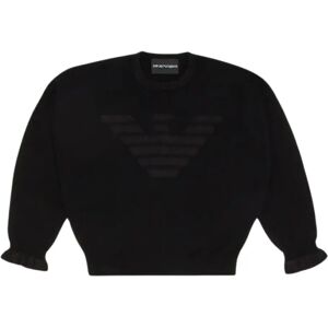 Armani , Lurex Sweater with Maxi Eagle ,Black unisex, Sizes: 12 Y, 14 Y, 10 Y