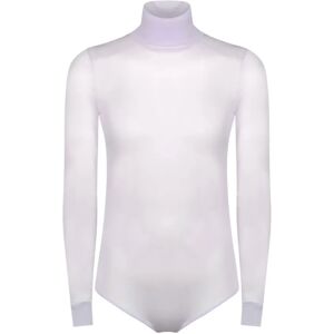 Maison Margiela , Purple Turtleneck Bodysuit with Long Sleeves ,Purple female, Sizes: XS, 2XS