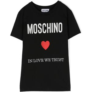 Moschino , Black Short Sleeve T-Shirt ,Black unisex, Sizes: 6 Y, 10 Y, 4 Y, 8 Y, 12 Y