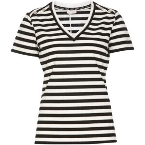 Liu Jo , Ribbed Striped V-Neck T-shirt ,Multicolor female, Sizes: S, M, L