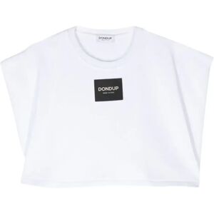 Dondup , Logo Patch Crop Top ,White female, Sizes: XS, S