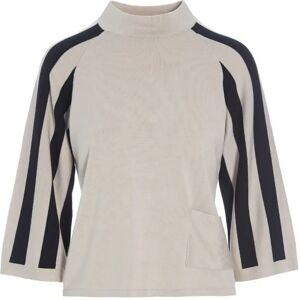 Bitte Kai Rand , Striped High Neck Knit Blouse Ivory/Black ,Gray female, Sizes: L, S