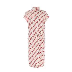 Balenciaga , Logo Print Shirt Dress ,Red female, Sizes: XS, S