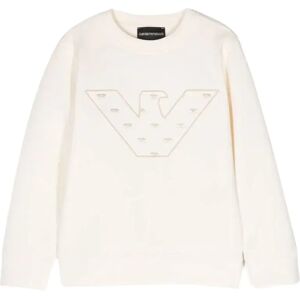 Armani , Embroidered Logo Sweatshirt ,White unisex, Sizes: 16 Y, 14 Y