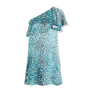 Saint Laurent , Leopard Print One-Shoulder Ruffled Dress ,Multicolor female, Sizes: M