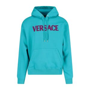 Versace , Cotton Logo Sweatshirt ,Green female, Sizes: M, S