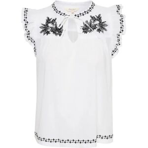 Part Two , Feminine Blouse with Black Embroidery ,White female, Sizes: XS, 2XS, 2XL, L, S, M, XL