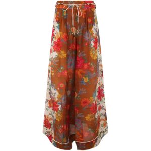 Zimmermann , Floral Maxi Skirt ,Brown female, Sizes: S, XS