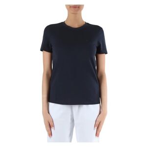 Sun68 , Piquet Cotton T-shirt with Strass Logo ,Blue female, Sizes: L, XL, S, M