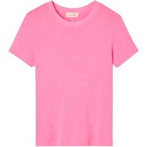 American Vintage , Classic Round Neck T-shirt ,Pink female, Sizes: S