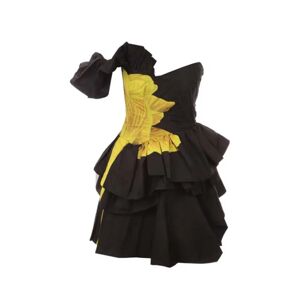 Alexander McQueen , Short One-Shoulder Bustier Dress with Floral Print ,Black female, Sizes: XS