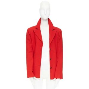 Chanel Vintage , Pre-owned Wool outerwear ,Red unisex, Sizes: XL