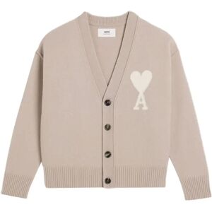 Ami Paris , Ami De Coeur wool cardigan ,Beige female, Sizes: M