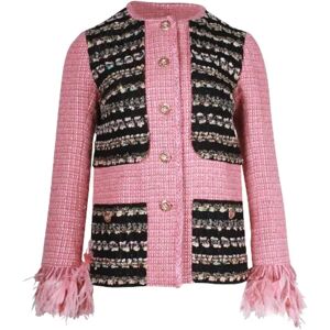 Chanel Vintage , Pre-owned Wool outerwear ,Pink female, Sizes: S