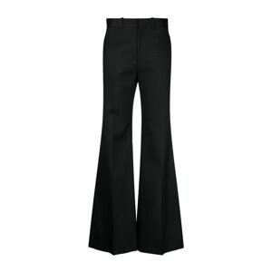 Chloé , Black Flared Trousers Silk Blend Wool ,Black female, Sizes: XS, S