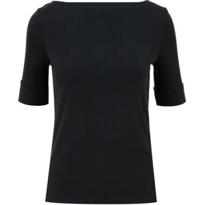 Ralph Lauren , Cotton Jersey T-shirt with Boat Neckline ,Black female, Sizes: XL, L