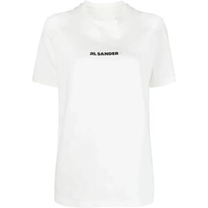 Jil Sander , Logo-Print Cotton T-Shirt ,White female, Sizes: XS