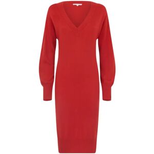 Patrizia Pepe , Red V-Neck Long Sleeve Dress ,Red female, Sizes: XS