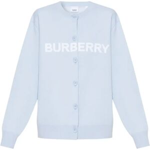 Burberry , Cozy Blue Wool Blend Cardigan ,Blue female, Sizes: M