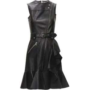 Alexander McQueen Pre-owned , Pre-owned Leather dresses ,Black female, Sizes: 2XS