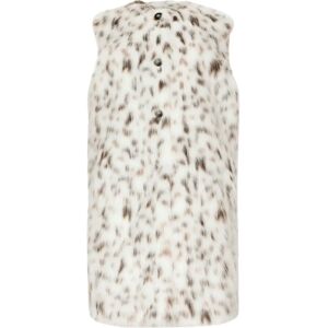 Dolce & Gabbana , Leopard Print Faux-Fur Gilet ,White female, Sizes: XS, S