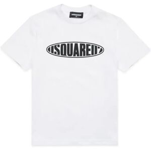 Dsquared2 , White Logo Print Cotton T-shirt ,White unisex, Sizes: 14 Y, 10 Y, 8 Y