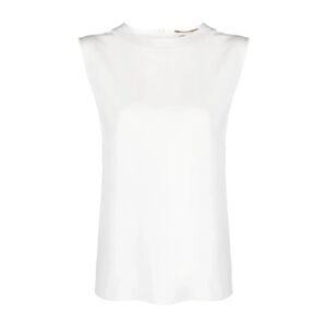 Saint Laurent , Silk Sleeveless Top with Keyhole Detail ,White female, Sizes: M, L, S