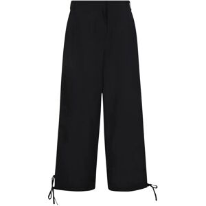 Msgm , Luxury Wide Leg Trousers ,Black female, Sizes: XS, S