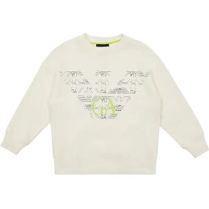 Armani , Geometric Eagle Sweatshirt ,White unisex, Sizes: 10 Y, 16 Y, 8 Y, 14 Y