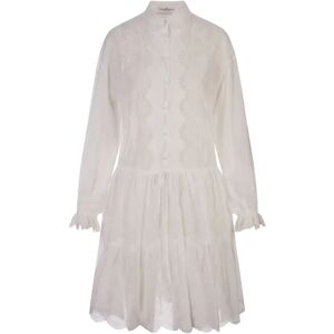 Ermanno Scervino , White Cotton Midi Shirt Dress ,White female, Sizes: S, XS, 2XS