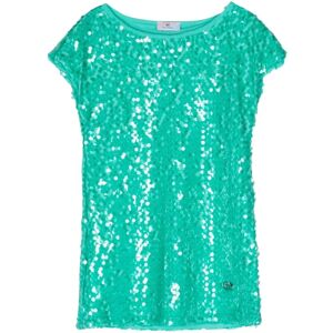 Chiara Ferragni Collection , Green Sequin T-Shirt Dress ,Green female, Sizes: 6 Y, 10 Y