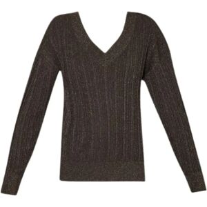 Liu Jo , Elegant Viscose and Lurex Sweater ,Gray female, Sizes: XS