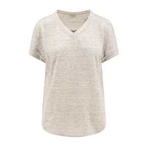Brunello Cucinelli , Grey Melange V-Neck T-Shirt ,Gray female, Sizes: S, M, L, XS