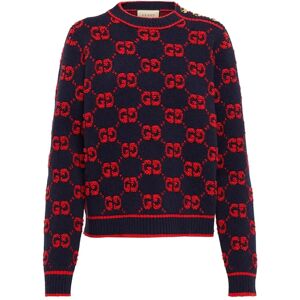 Gucci , Womens Clothing Sweater Blue Aw23 ,Multicolor female, Sizes: M