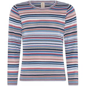 Skovhuus , Multi Col. Striped Pullov Blouse Blue/Rose ,Multicolor female, Sizes: 2XL, S