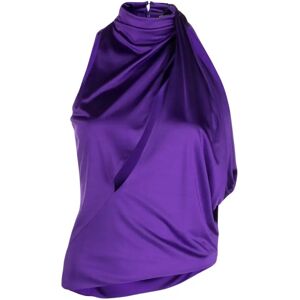 Versace , Purple Draped Halterneck Top ,Purple female, Sizes: XS