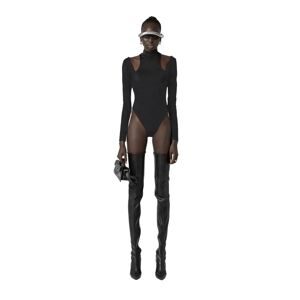 Han Kjøbenhavn , Black Cut-Out Jersey Turtleneck Bodysuit ,Black female, Sizes: S