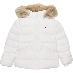 Tommy Hilfiger , Hooded Eco-Fur Puffer Jacket ,White female, Sizes: 14 Y, 8 Y, 12 Y, 16 Y, 10 Y, 6 Y