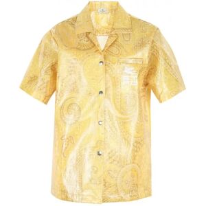 Etro , Yellow Nylon Shirt with Logo Detail ,Yellow female, Sizes: XS, 2XS