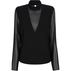 Dante 6 , Transparent Blouse with Seductive Effect ,Black female, Sizes: XS