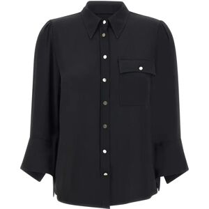 Liu Jo , Black Crepe Shirt Classic Collar ,Black female, Sizes: XS, S, M