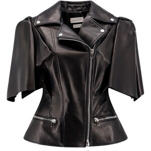 Alexander McQueen , Sleeveless Leather Jacket ,Black female, Sizes: M