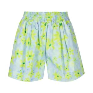 Marni , watercolour floral-pattern cotton shorts ,Blue female, Sizes: S, 2XS