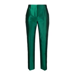 Alberta Ferretti , Elegant Pressed Trousers ,Green female, Sizes: L, M