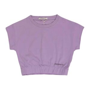 Hinnominate , Lilac Cropped T-shirt with Logo Print ,Purple female, Sizes: 6 Y