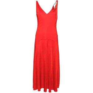 Lanvin , Flame A-Line Sleeveless Midi Dress ,Red female, Sizes: M, S