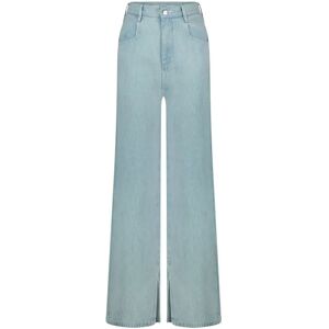 Homage , Flowy Wide Leg Jeans with Slits ,Blue female, Sizes: W31, W27, W28