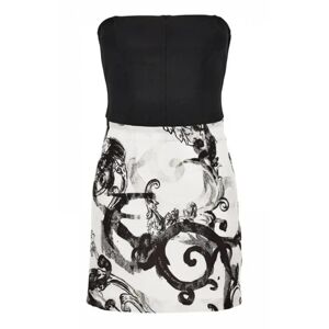 Versace Jeans Couture , Black and White Baroque Short Dress ,Multicolor female, Sizes: S, M, XS