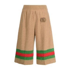Gucci , Caramel Knit Interlocking G Shorts ,Brown female, Sizes: S