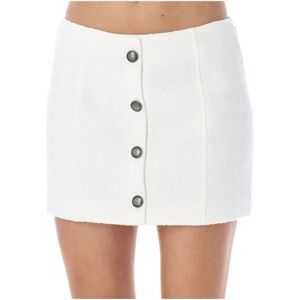 Alessandra Rich , White Tweed Boucle Mini Skirt ,White female, Sizes: S